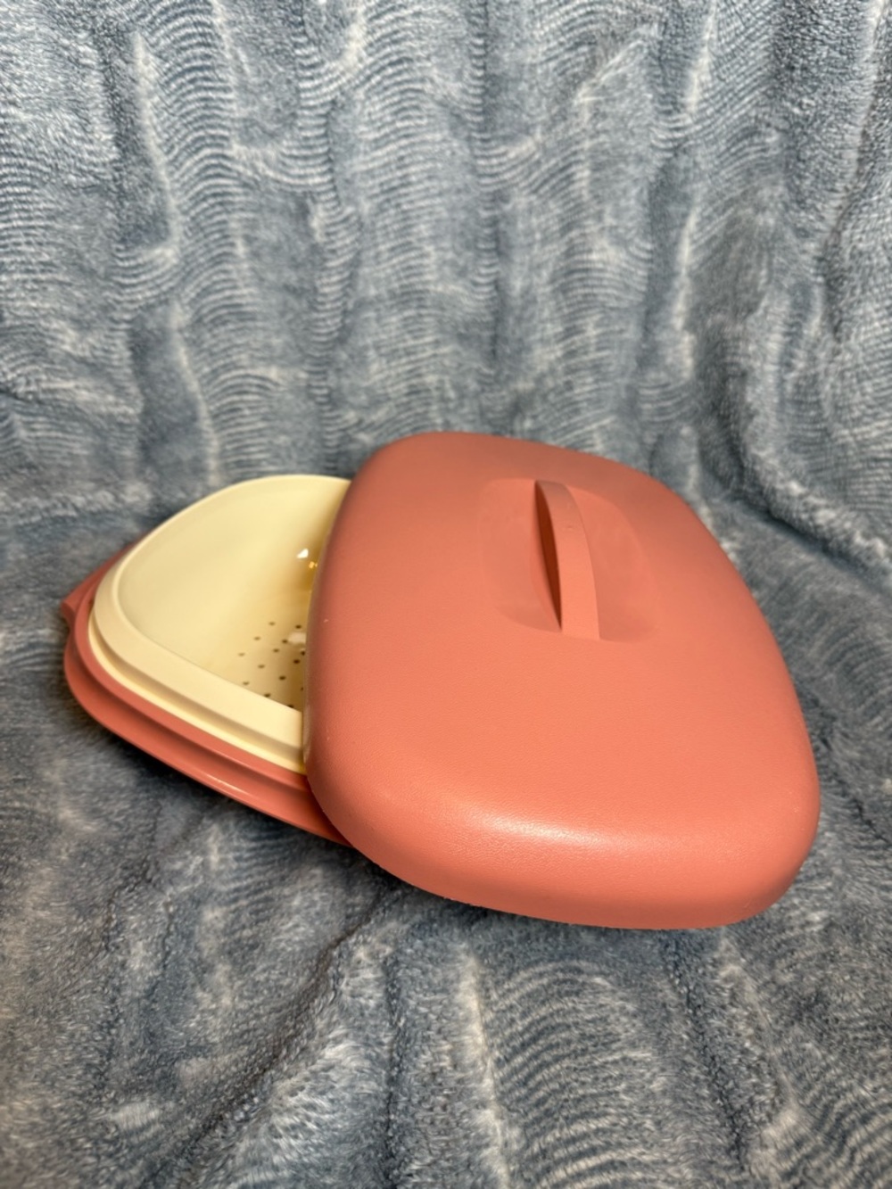 TUPPERWARE Microwave Food Steamer 6 Cup Dusty Rose Pink 3 Piece 1273-6
